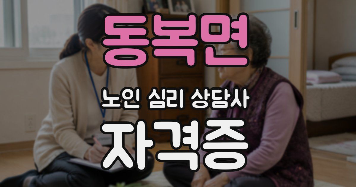 동복면 노인 심리 상담사 자격증