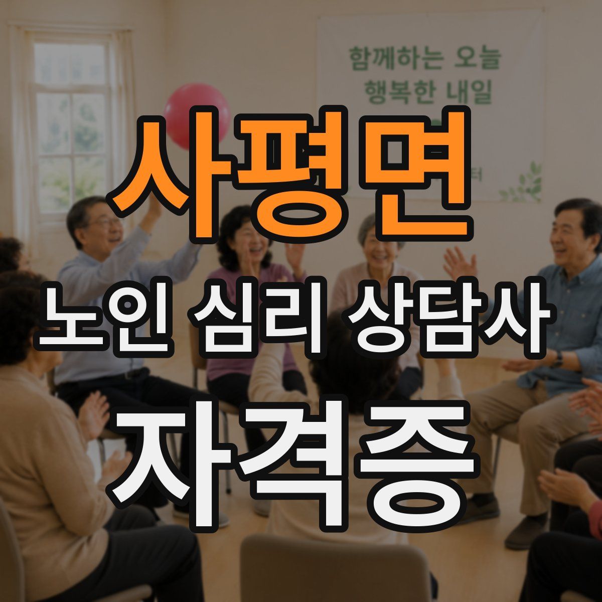사평면 노인 심리 상담사 자격증