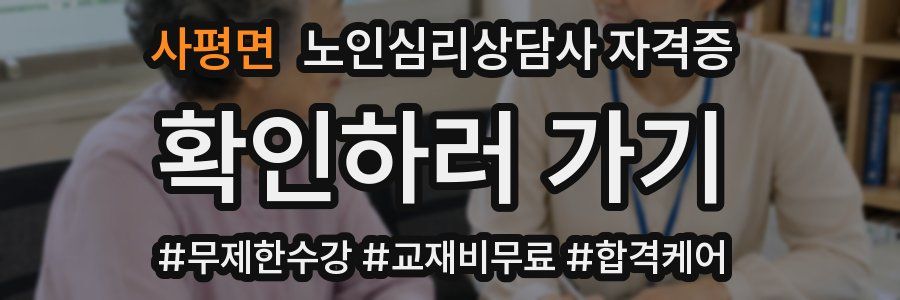 사평면 노인 심리 상담사 자격증