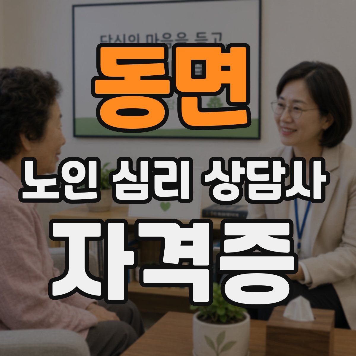 동면 노인 심리 상담사 자격증