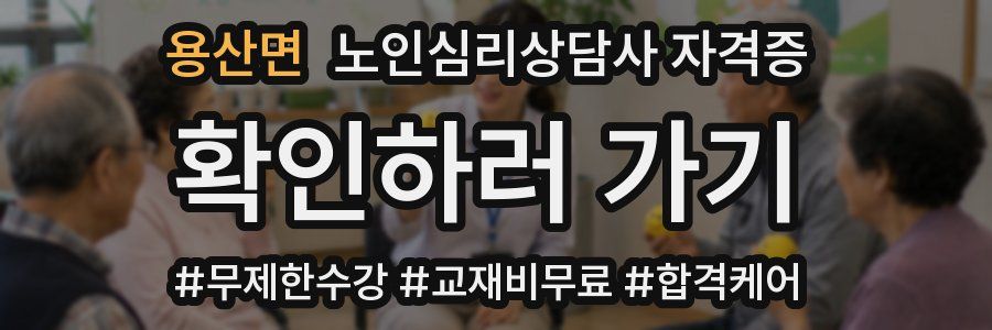 용산면 노인 심리 상담사 자격증