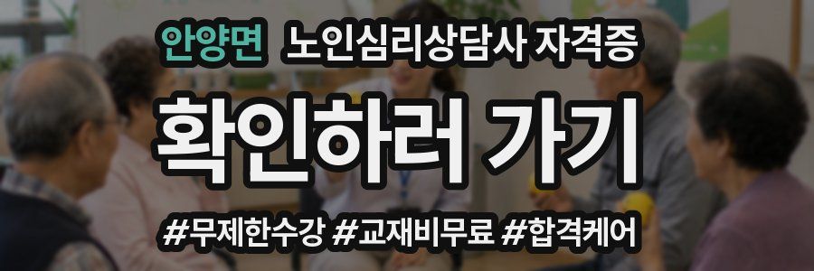 안양면 노인 심리 상담사 자격증