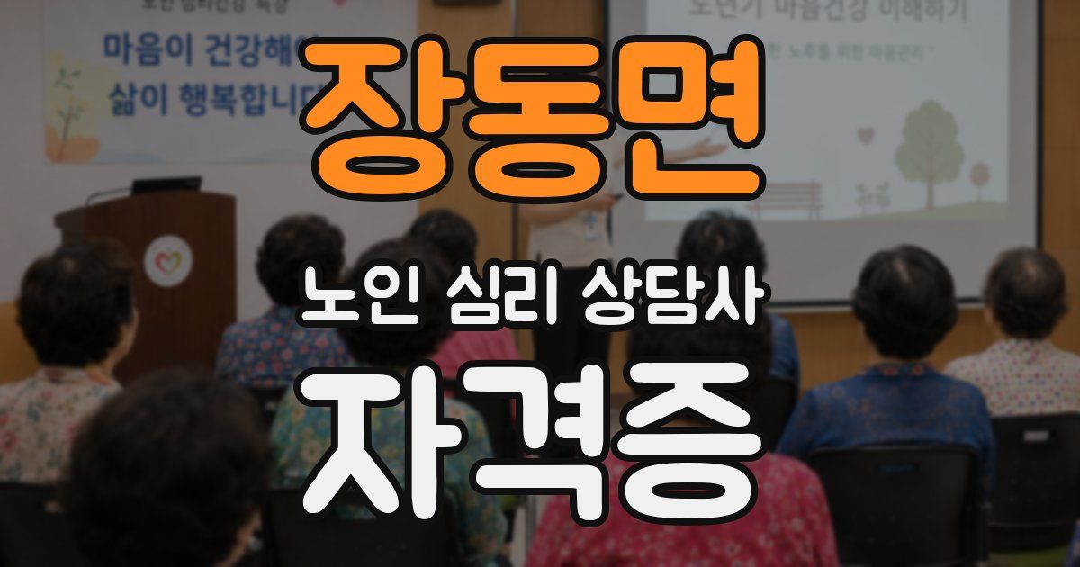 장동면 노인 심리 상담사 자격증