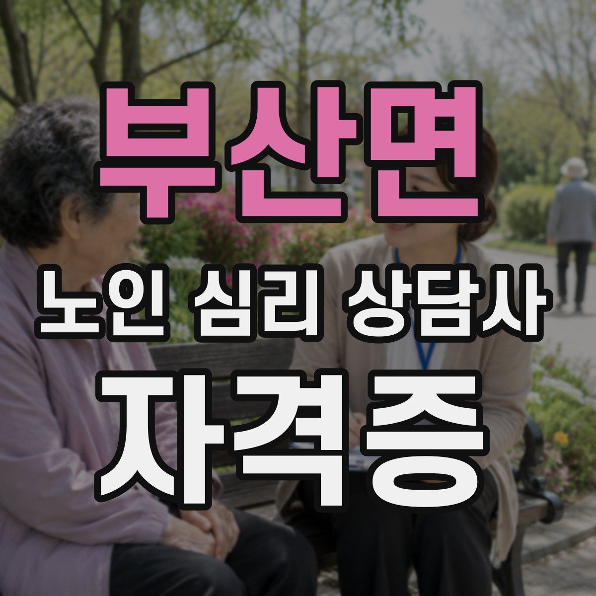 부산면 노인 심리 상담사 자격증