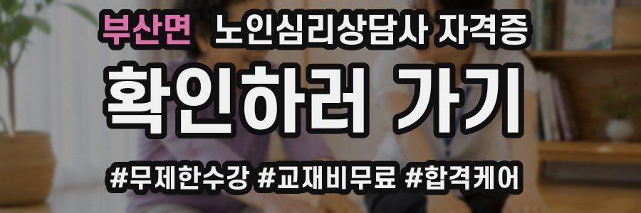 부산면 노인 심리 상담사 자격증