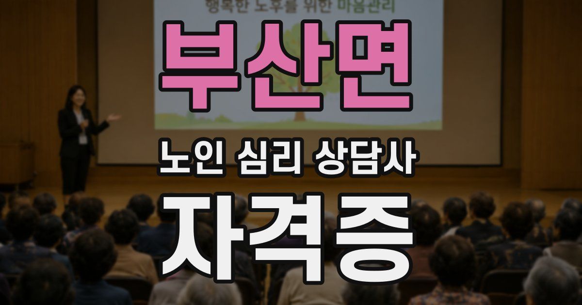 부산면 노인 심리 상담사 자격증