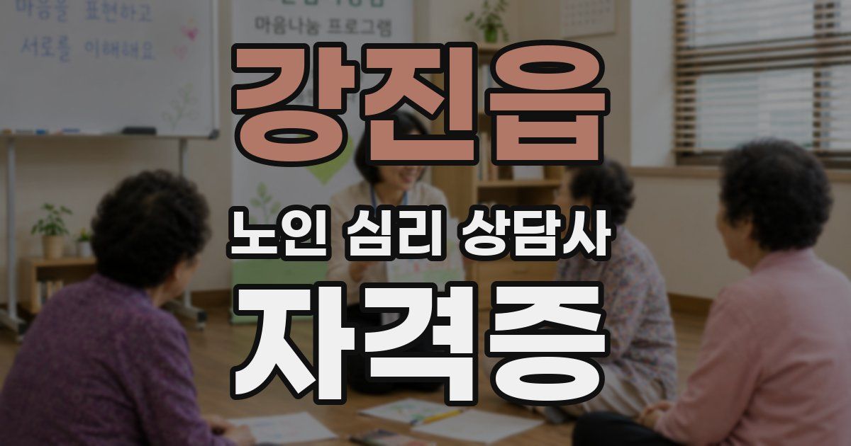 강진읍 노인 심리 상담사 자격증