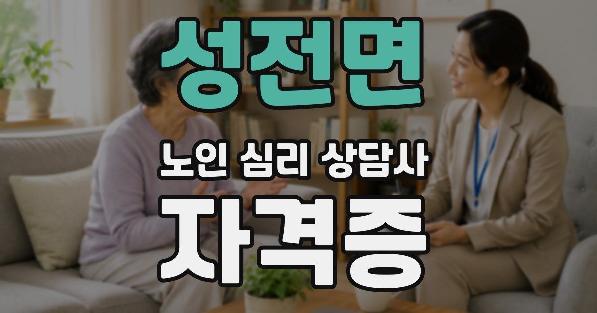 성전면 노인 심리 상담사 자격증