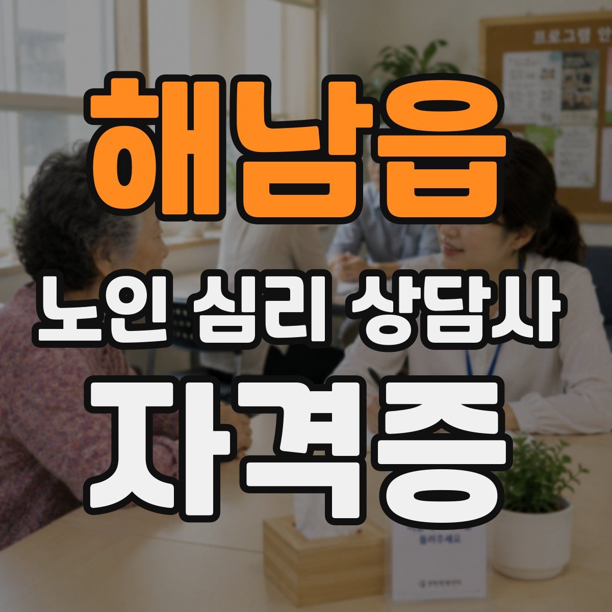 해남읍 노인 심리 상담사 자격증