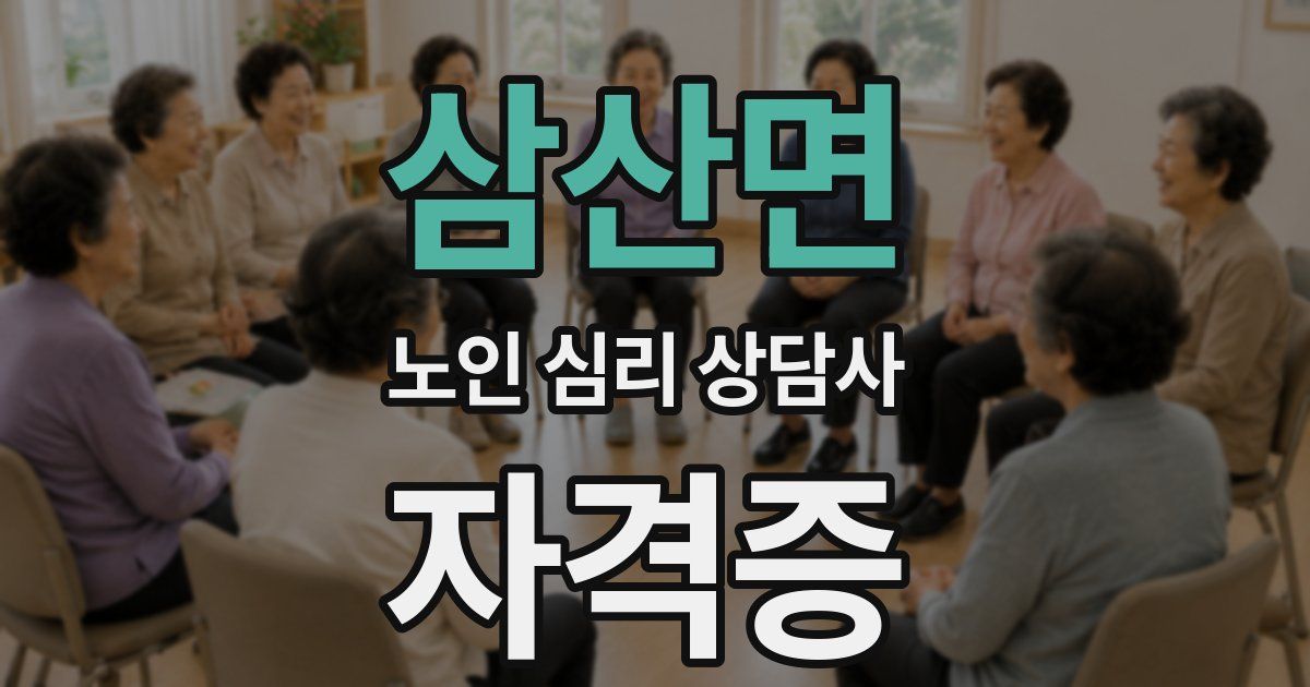 삼산면 노인 심리 상담사 자격증
