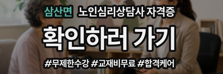 삼산면 노인 심리 상담사 자격증