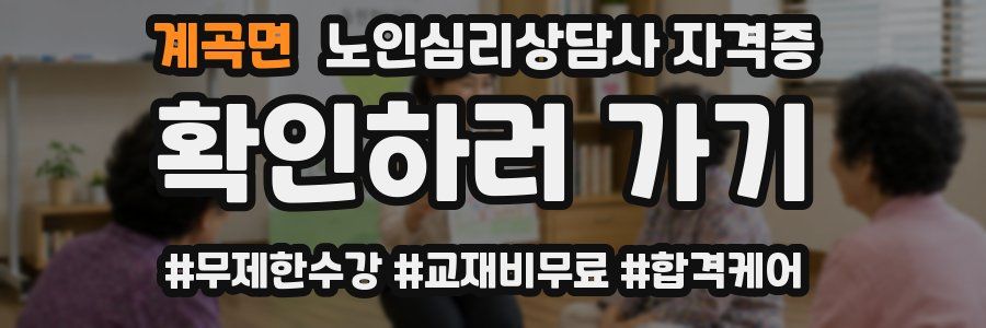 계곡면 노인 심리 상담사 자격증