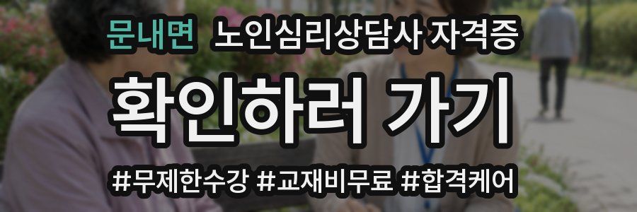 문내면 노인 심리 상담사 자격증