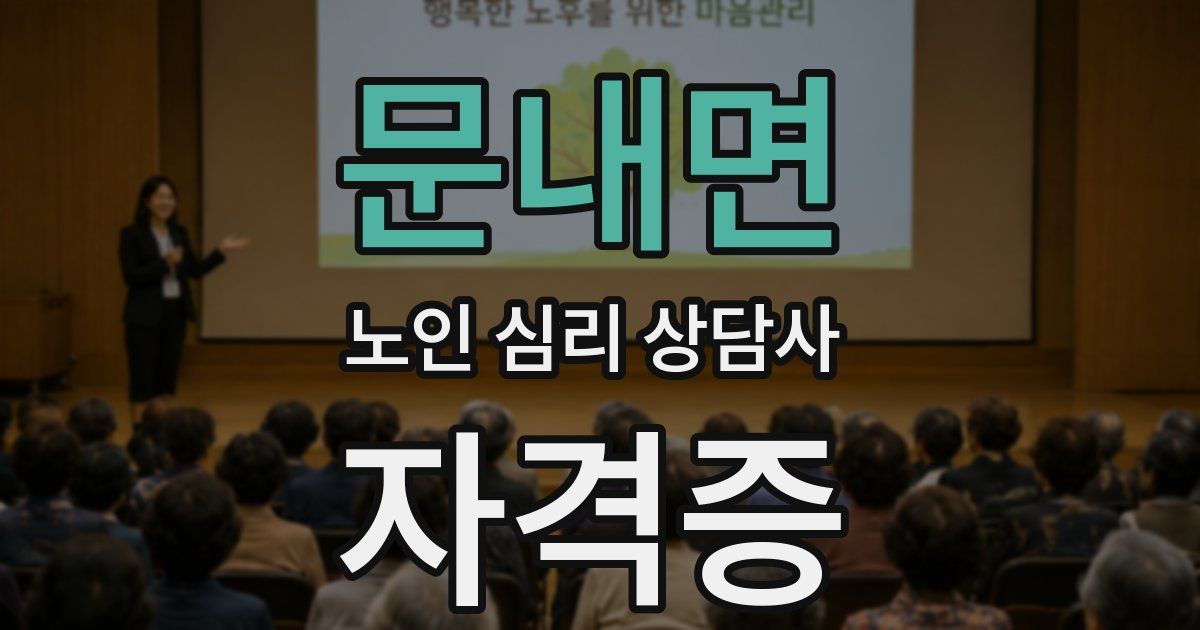 문내면 노인 심리 상담사 자격증