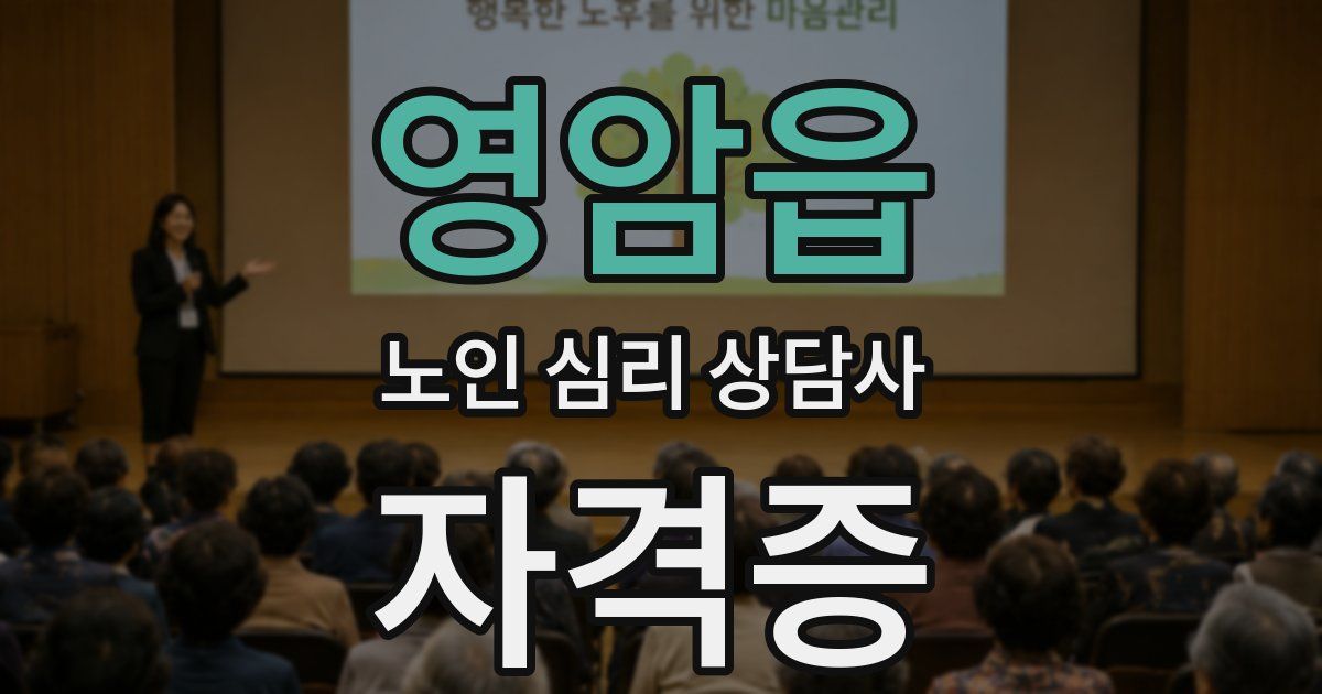 영암읍 노인 심리 상담사 자격증