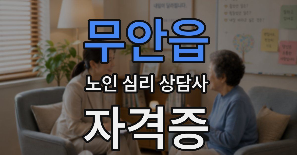 무안읍 노인 심리 상담사 자격증