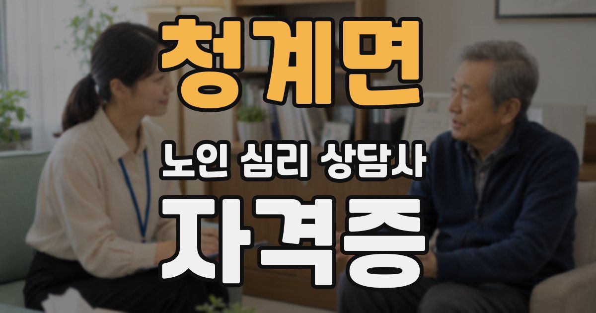 청계면 노인 심리 상담사 자격증