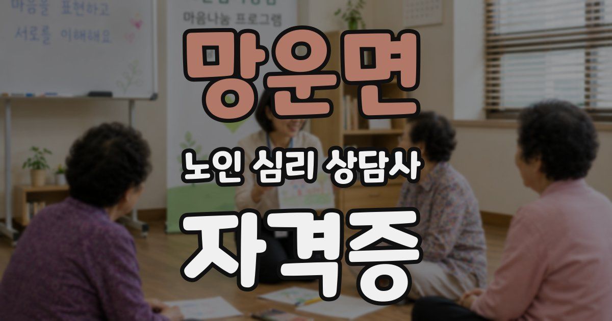 망운면 노인 심리 상담사 자격증