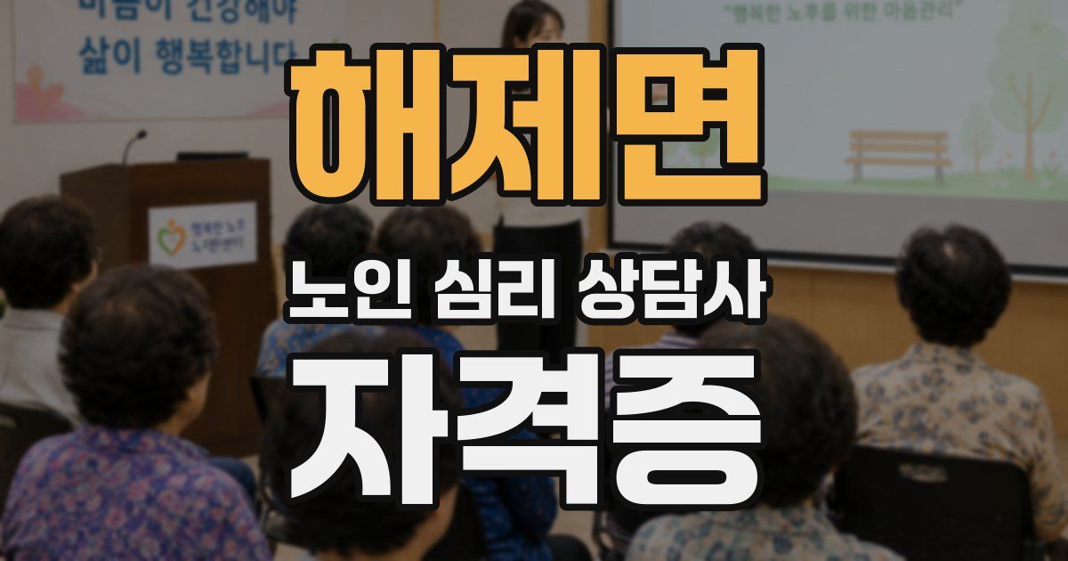 해제면 노인 심리 상담사 자격증