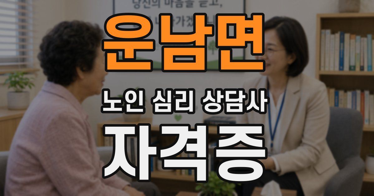 운남면 노인 심리 상담사 자격증