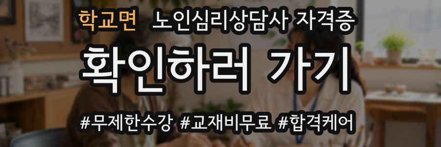 학교면 노인 심리 상담사 자격증