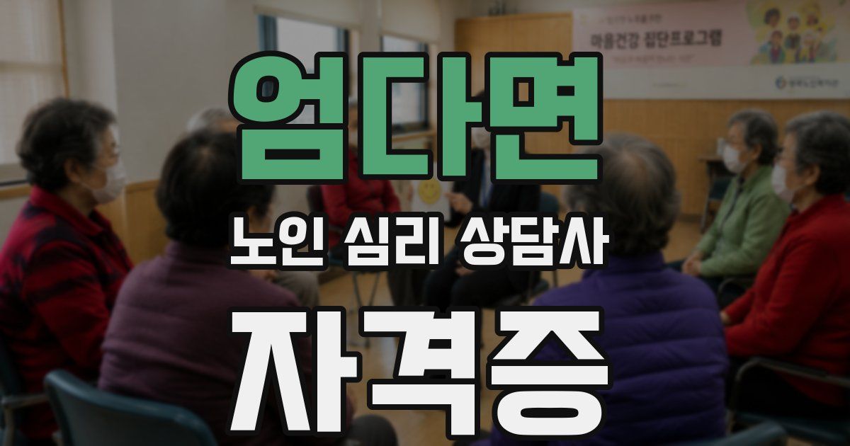엄다면 노인 심리 상담사 자격증