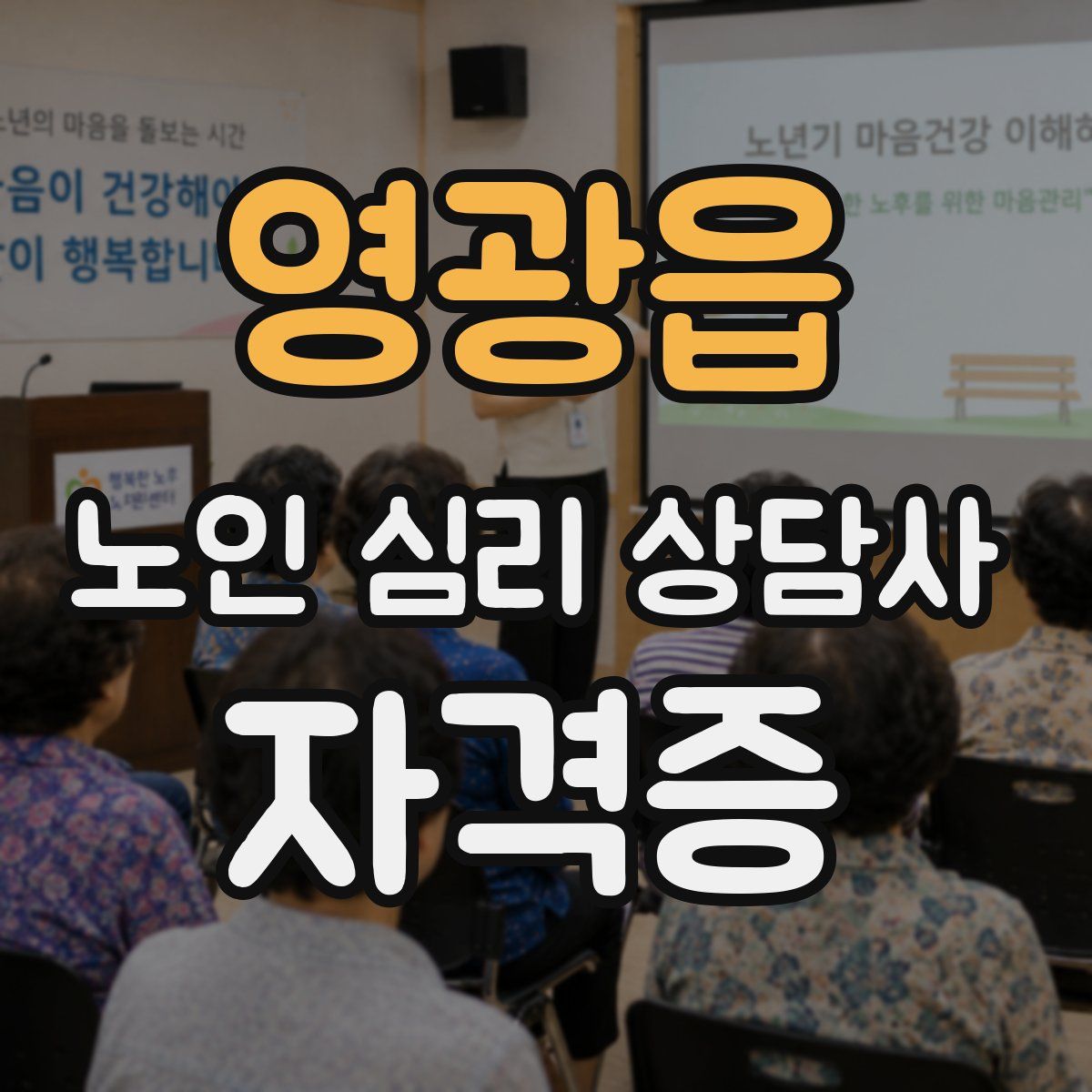 영광읍 노인 심리 상담사 자격증