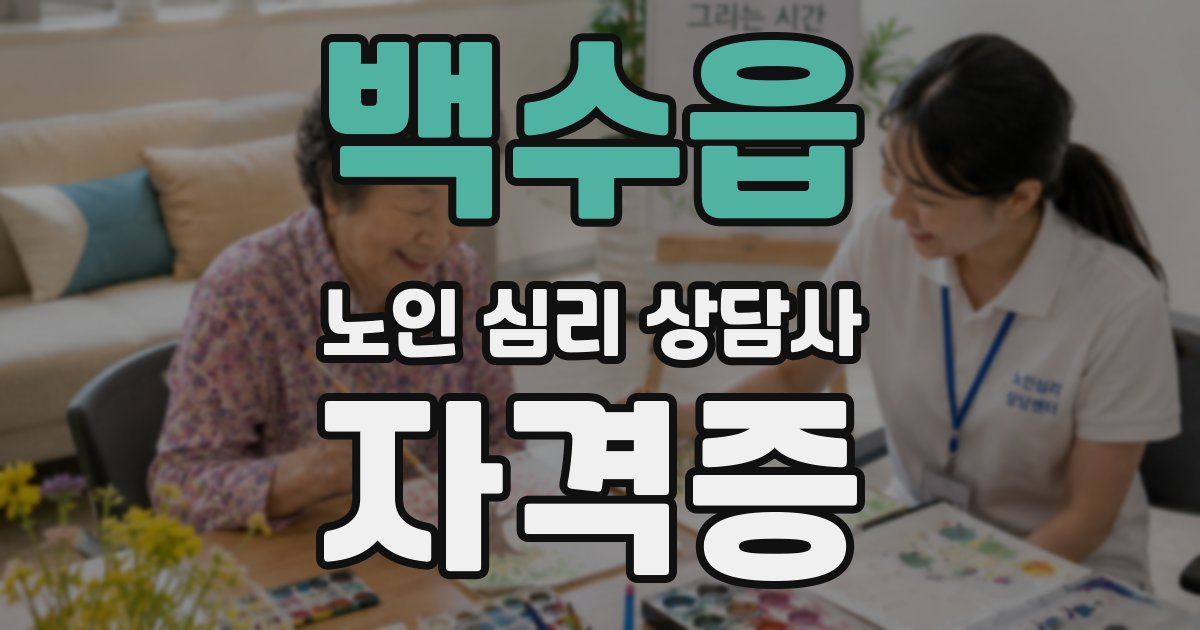 백수읍 노인 심리 상담사 자격증