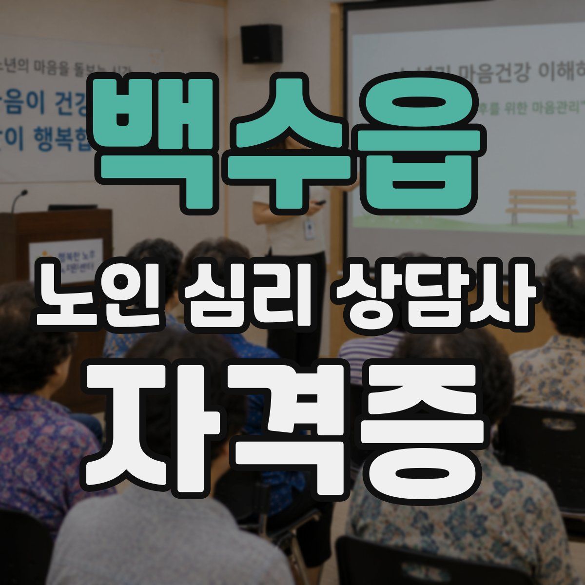 백수읍 노인 심리 상담사 자격증