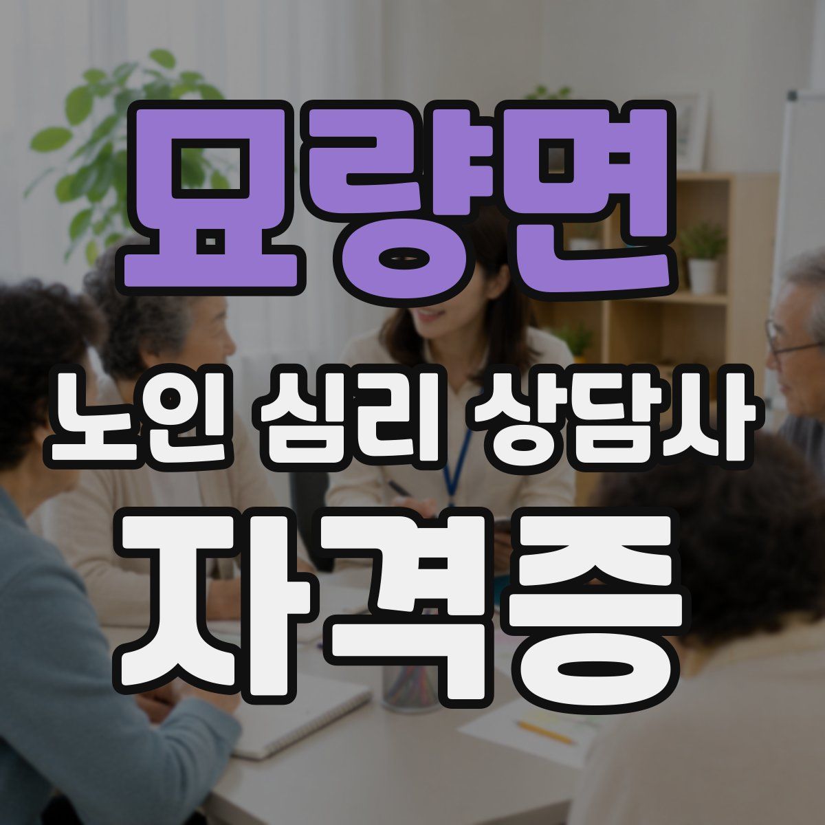 묘량면 노인 심리 상담사 자격증