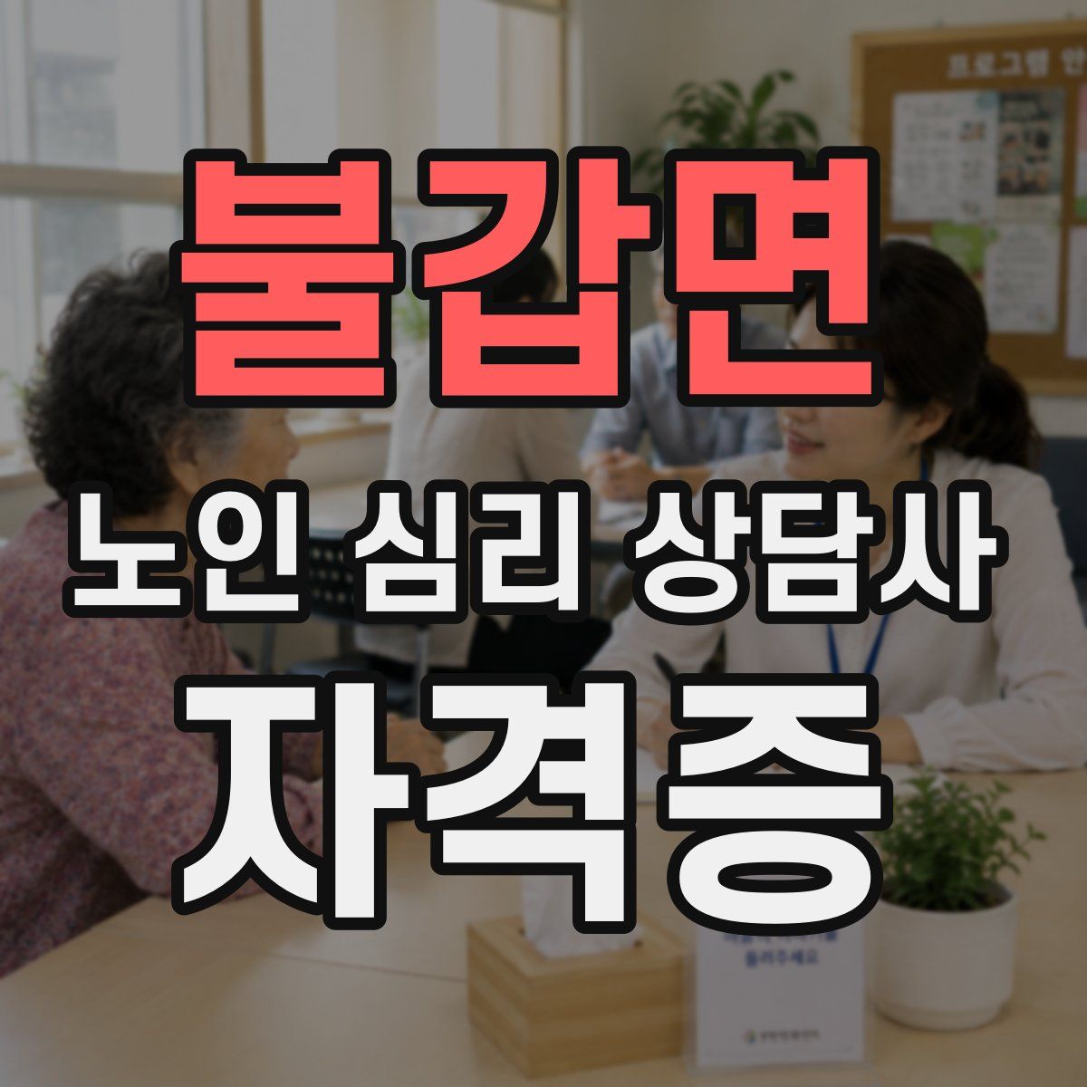 불갑면 노인 심리 상담사 자격증