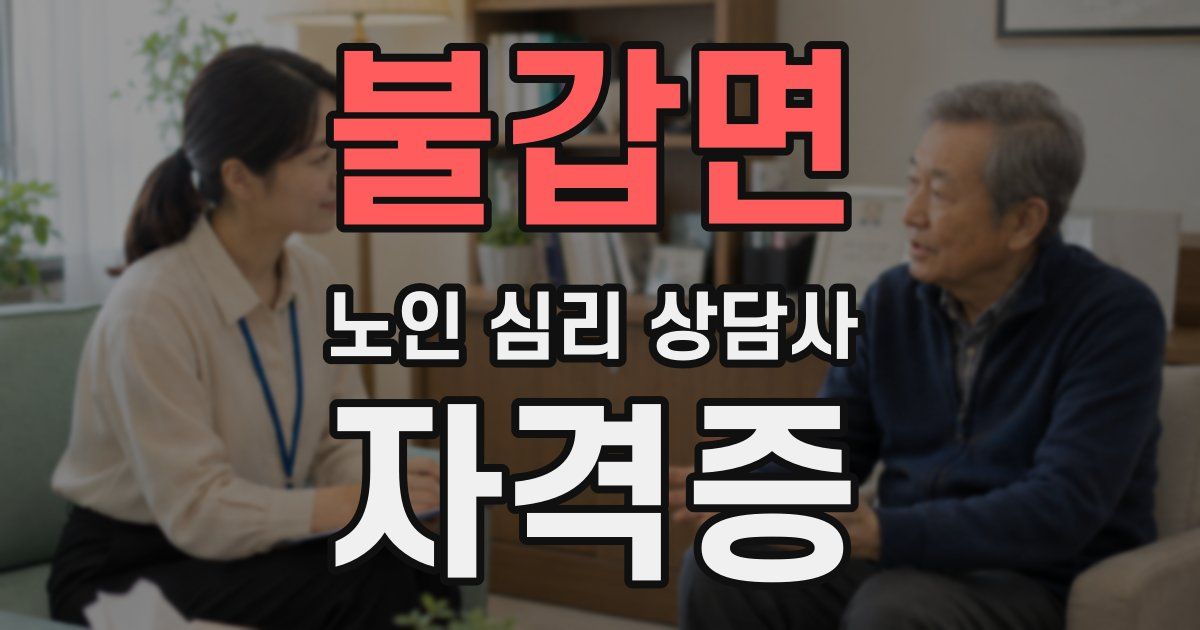 불갑면 노인 심리 상담사 자격증