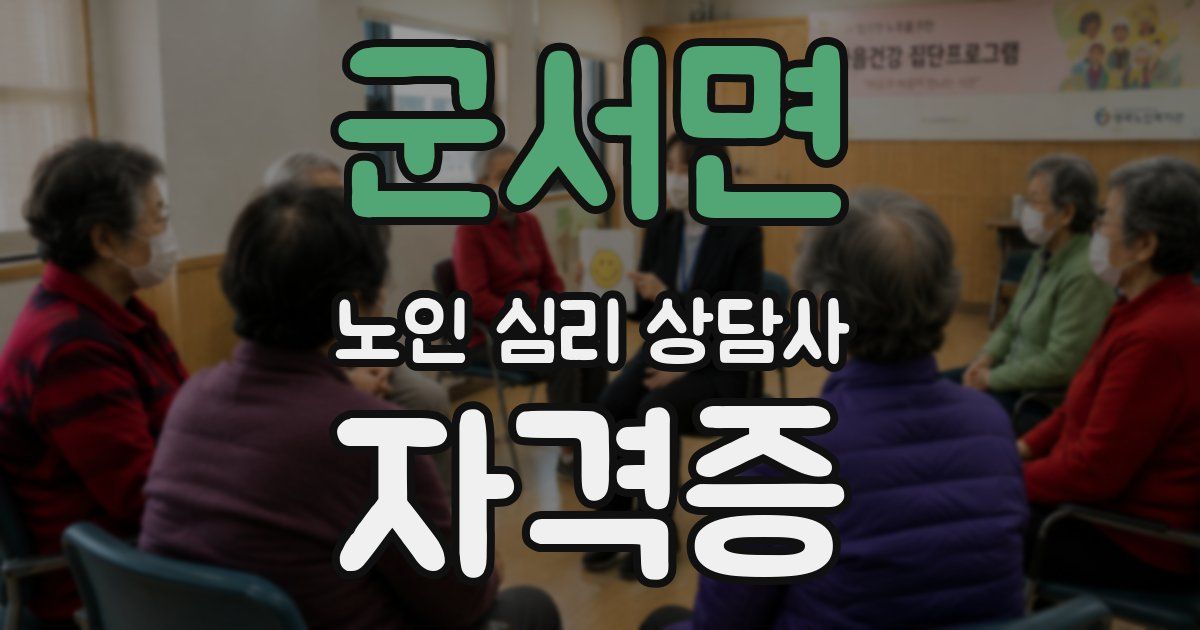 군서면 노인 심리 상담사 자격증
