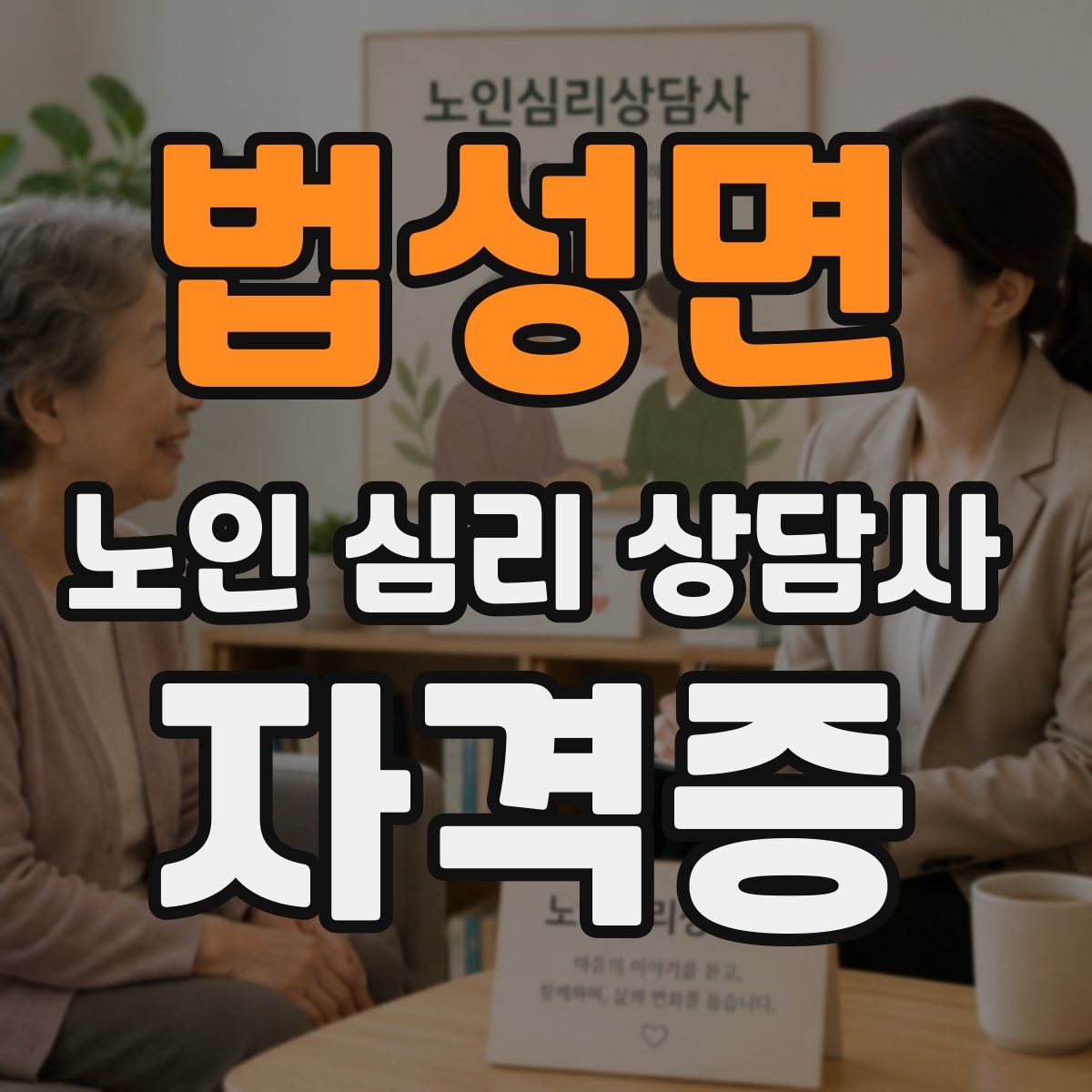 법성면 노인 심리 상담사 자격증