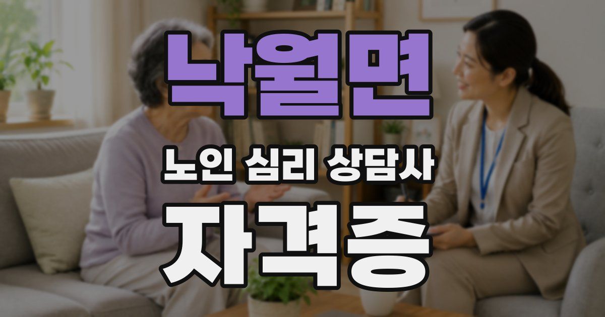 낙월면 노인 심리 상담사 자격증