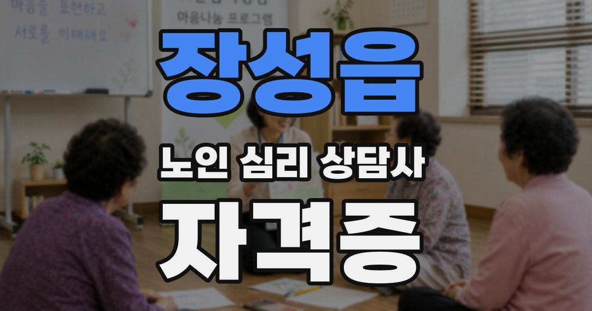 장성읍 노인 심리 상담사 자격증