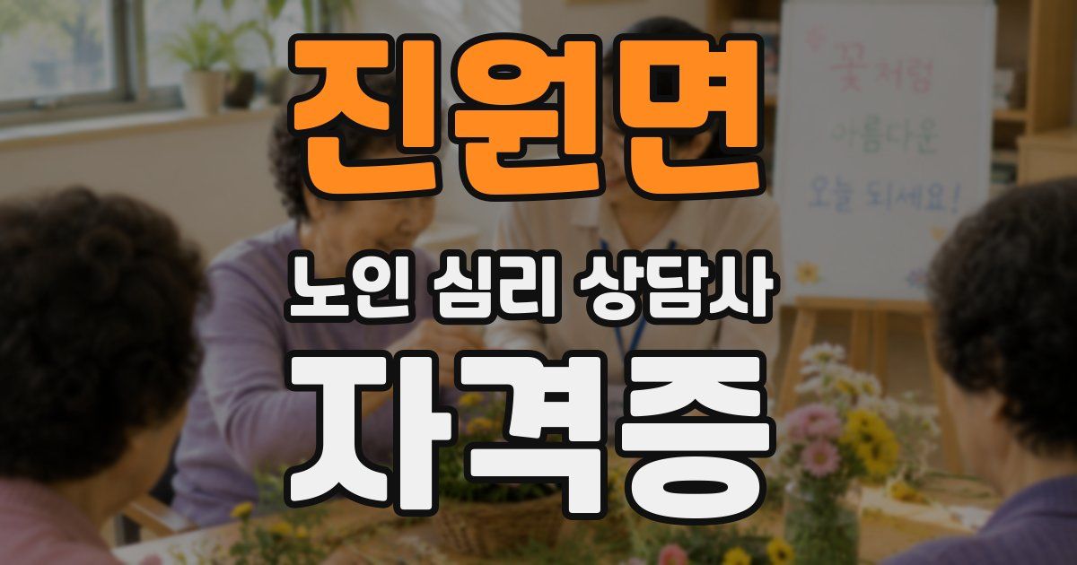 진원면 노인 심리 상담사 자격증