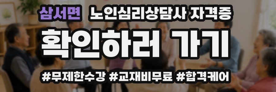 삼서면 노인 심리 상담사 자격증