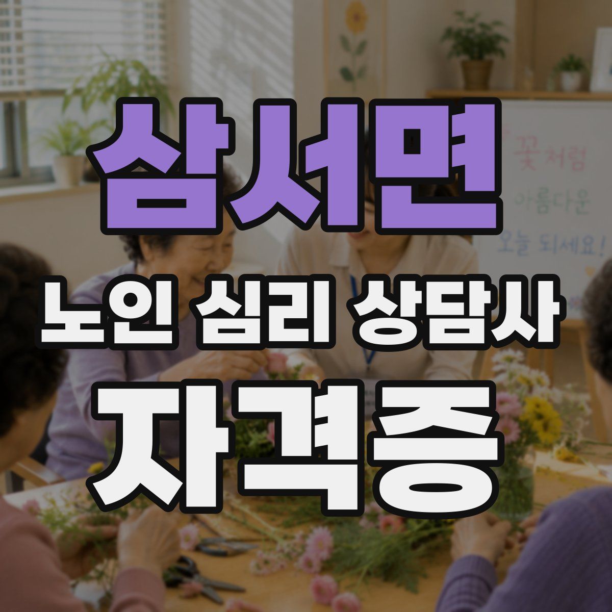 삼서면 노인 심리 상담사 자격증