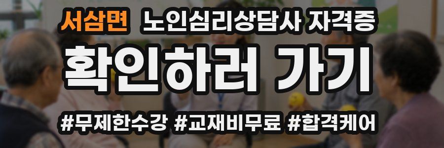 서삼면 노인 심리 상담사 자격증