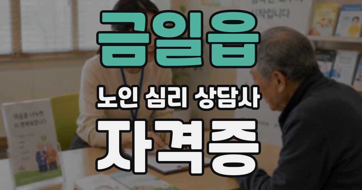 금일읍 노인 심리 상담사 자격증