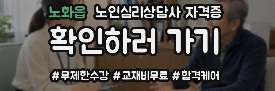 노화읍 노인 심리 상담사 자격증