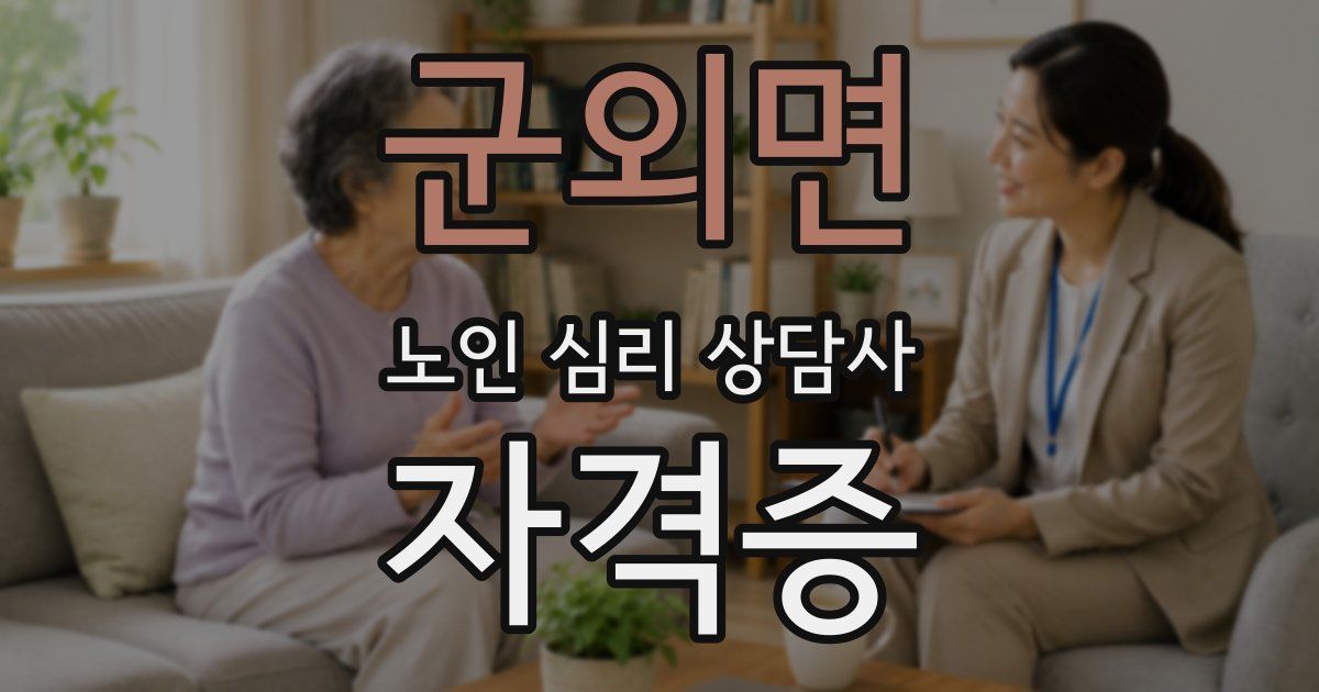 군외면 노인 심리 상담사 자격증