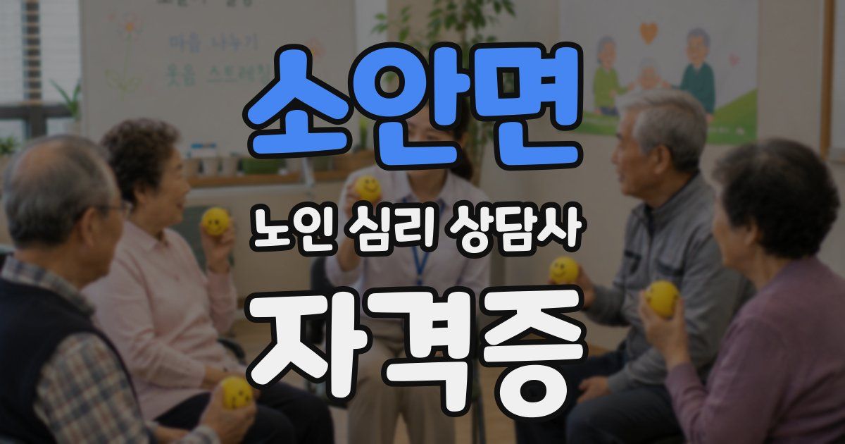 소안면 노인 심리 상담사 자격증