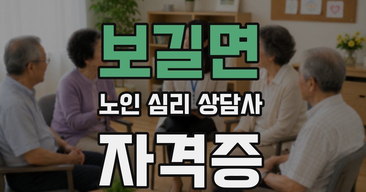 보길면 노인 심리 상담사 자격증
