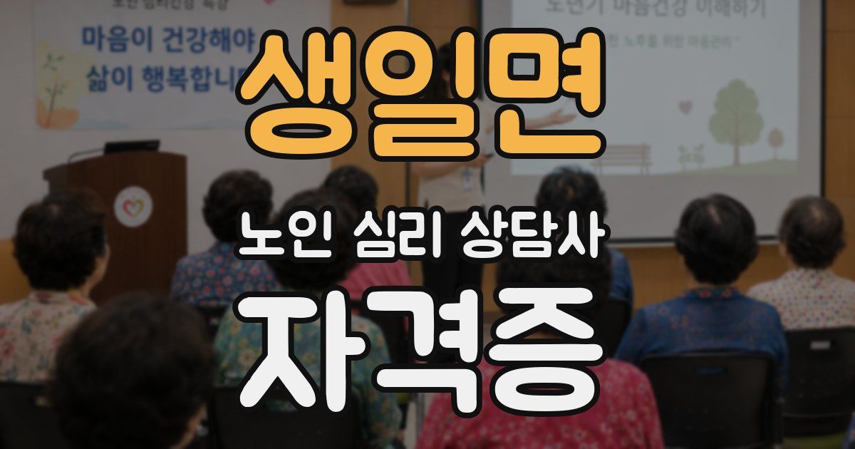 생일면 노인 심리 상담사 자격증
