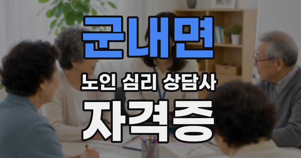 군내면 노인 심리 상담사 자격증