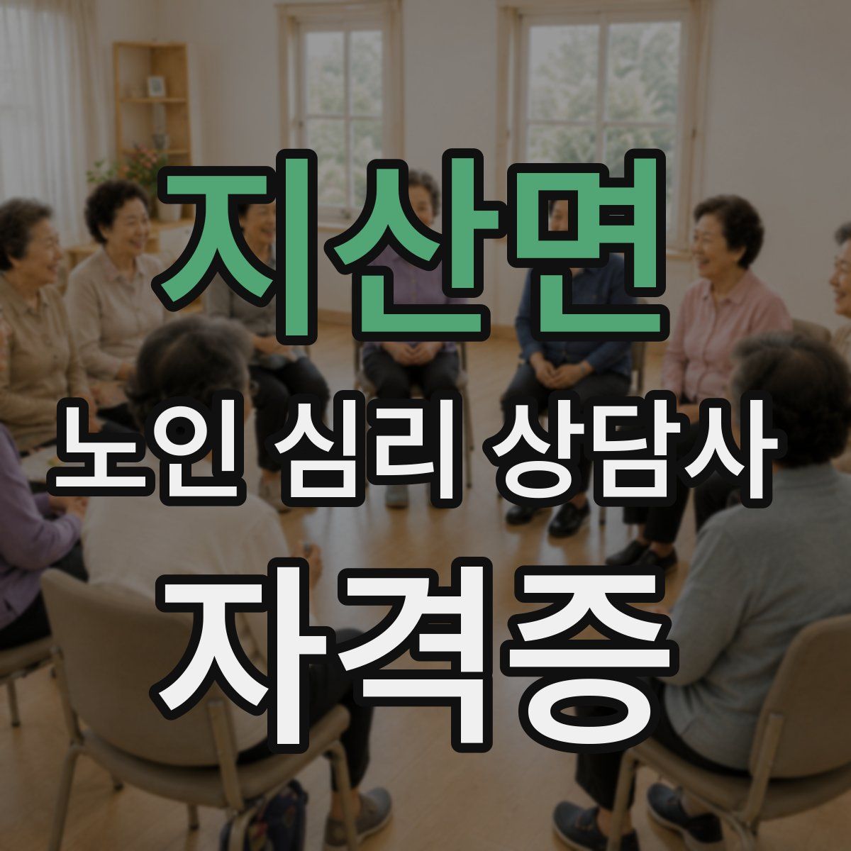 지산면 노인 심리 상담사 자격증