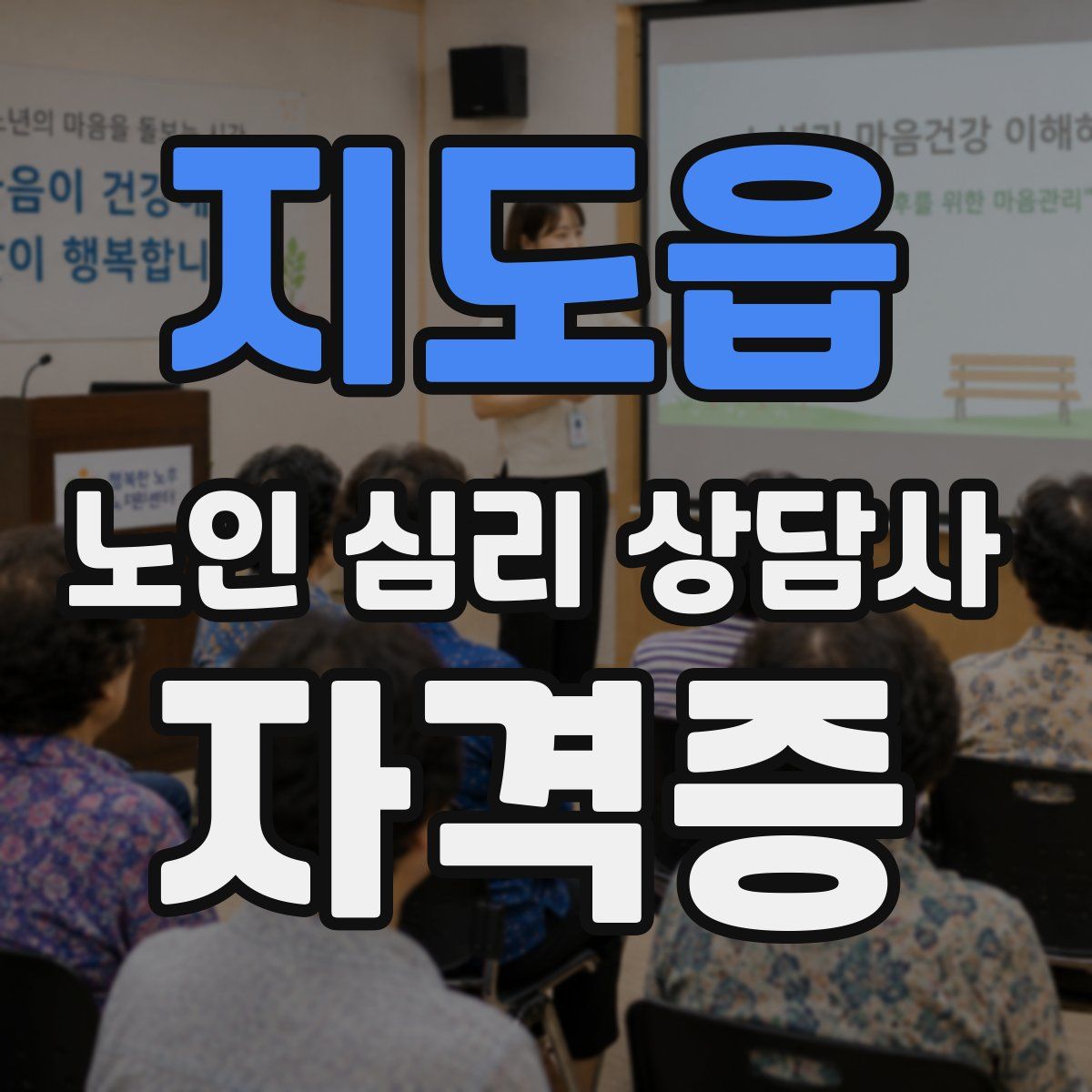 지도읍 노인 심리 상담사 자격증