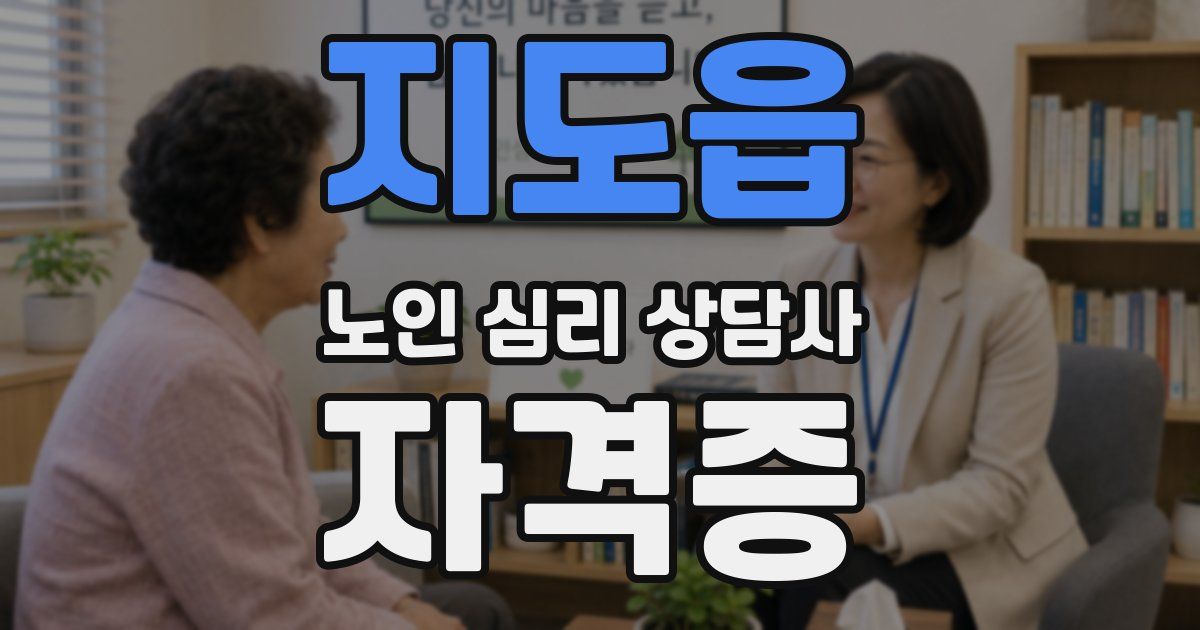 지도읍 노인 심리 상담사 자격증